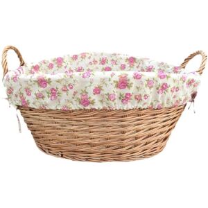 Red Hamper Light Steamed Lined Wash Basket - Garden Rose Lining Red Hamper Light Steamed Lined Wash Basket - Garden Rose Lining