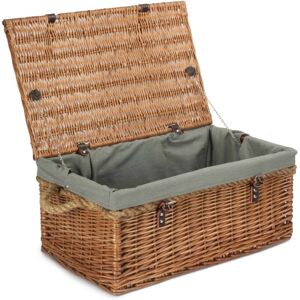 Red Hamper 61cm Double Steamed Rope Handled Trunk with White Lining - Grey Red Hamper 61cm Double Steamed Rope Handled Trunk with White Lining - Grey