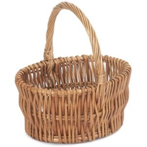 Red Hamper Set of 2 Double Steamed Vertical Weave Wicker Shopping Basket - Large Red Hamper Set of 2 Double Steamed Vertical Weave Wicker Shopping Basket - Large