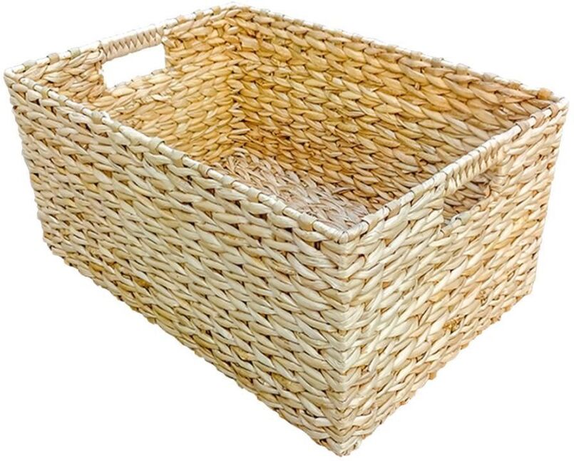 Red Hamper Rectangular Water Hyacinth Storage Basket - Large