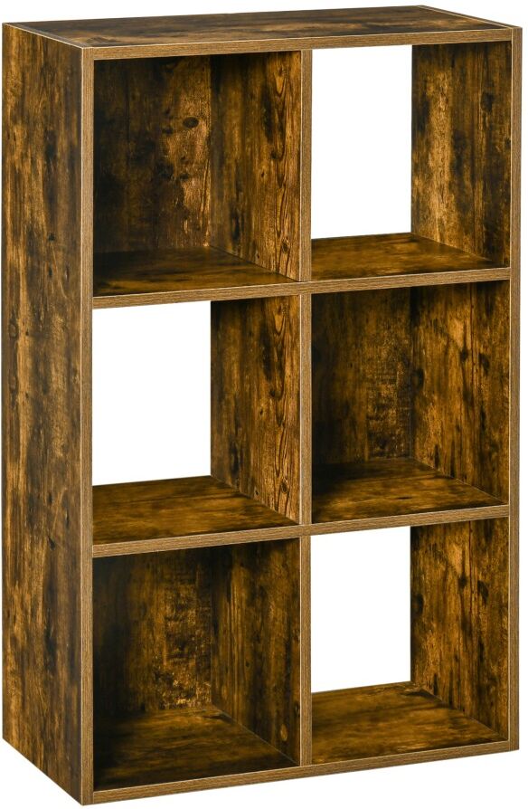 MHSTAR UK LTD HOMCOM Industrial Style Storage Shelf, Bookcase, Bookshelf, Rustic Brown