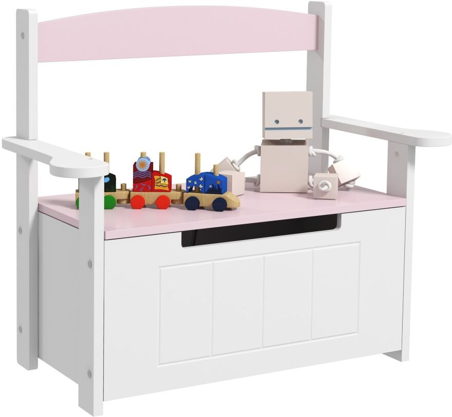 MHSTAR UK LTD AIYAPLAY Toy Box, 2 in 1 Toy Storage Chest for Kids with Lid, Large Toy Storage Organizer Bench for Bedroom, Nursery, Playroom, Pink