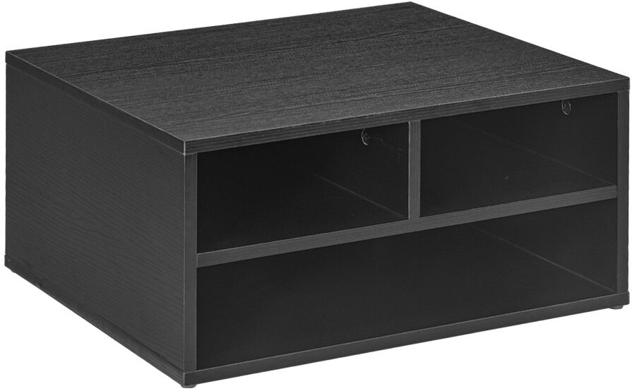MHSTAR UK LTD HOMCOM Desktop Printer Stand with Storage, 2-Tier Desk Organizer with 3 Open Compartments for Home Office, Black