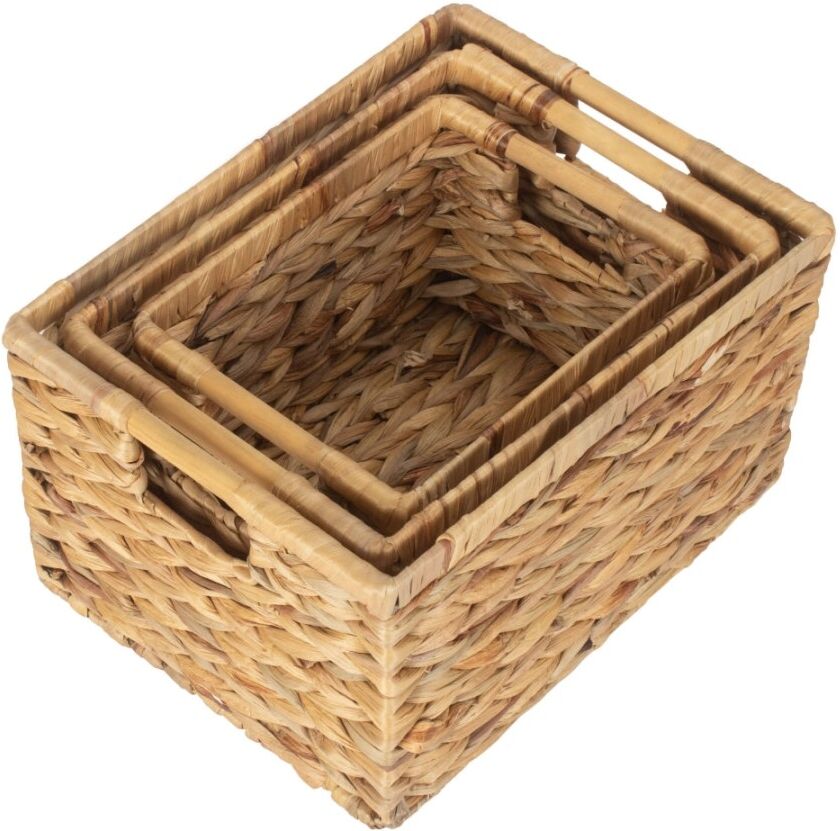 Red Hamper Nordic Water Hyacinth Storage Basket - Set of 3