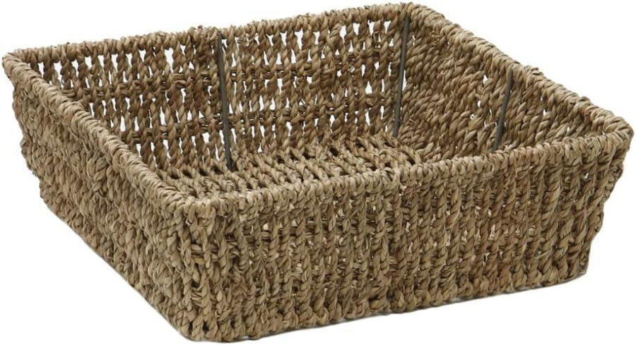MantraRaj Infotech LTD. MantraRaj Seagrass Square Storage Tray Bedroom kitchen And Home Office Storage For Papers, Makeup, Toiletries, Jewellery Woven Basket Gift Box Hamper
