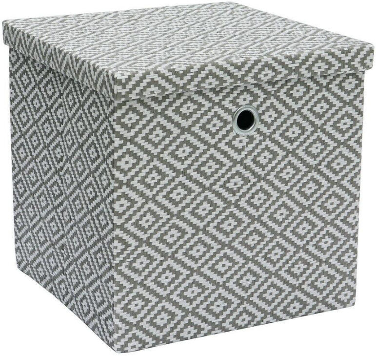 MantraRaj Infotech LTD. MantraRaj Square Storage Box Argyle Foldable Paper Collapsible Cubes Folding Storage Boxes For Nursery Toys Drawers Laundry Clothes Books Bedding Be