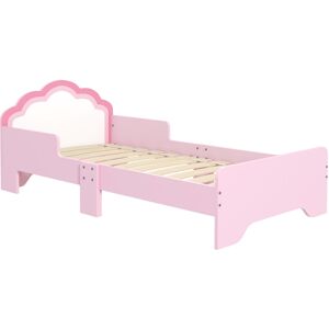 MHSTAR UK LTD ZONEKIZ Toddler Bed Frame, Kids Bedroom Furniture, Cloud-Design Princess Bed, 143 x 74 x 55cm - Pink