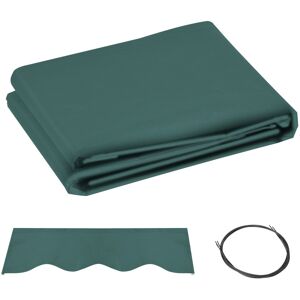 MHSTAR UK LTD Outsunny Awning Replacement Canopy, Water Resistant UPF 50+ Sun Shade Cover for 3 x 2.5 m Garden Awning (Fabric Only), Green