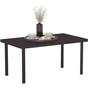 MHSTAR UK LTD Outsunny Metal Garden Coffee Table, Rectangular Outdoor Side Table with Woodgrain Tabletop, Foot Pads for Outside, Garden, Balcony, Porch, 95 x 55 x 4