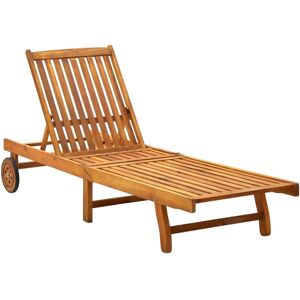 Wallplus Ltd Sun Lounger Solid Acacia Wood