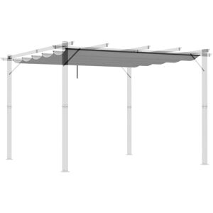 MHSTAR UK LTD Outsunny Retractable Pergola Shade Cover, Replacement Canopy Fabric for 3 x 3 (m) Pergola, Gazebo Retractable Roof, Light Grey