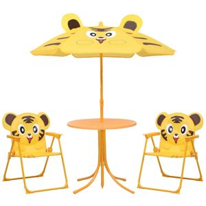Wallplus Ltd 3 Piece Kids' Garden Bistro Set with Parasol Yellow