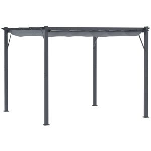 MHSTAR UK LTD Outsunny 3 x 3(m) Aluminium Pergola Canopy Gazebo Awning Outdoor Garden Sun Shade Shelter Marquee Party BBQ, Dark Grey