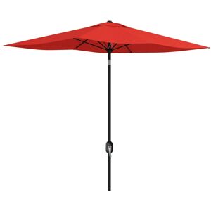 MHSTAR UK LTD Outsunny 2 x 3(m) Garden Parasol Umbrella, Rectangular Outdoor Market Umbrella Sun Shade with Crank & Push Button Tilt, 6 Ribs, Aluminium Pole, Wine R
