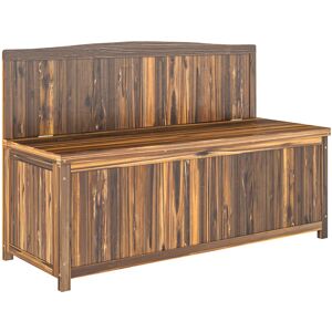 MHSTAR UK LTD Outsunny Garden Arch Wood Bench Outdoor Storage Box Garden Furniture Chair 115L x 45W x 75Hcm, Brown