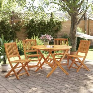 Wallplus Ltd 5 Piece Folding Garden Dining Set Solid Wood Acacia