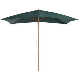 MHSTAR UK LTD Outsunny 2 x 3m Wooden Garden Parasol Umbrella Outdoor Sun Shade Canopy, Green