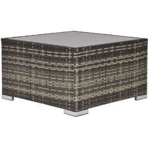 MHSTAR UK LTD Outsunny Patio Rattan Coffee Table Ready to Use Outdoor Furniture Suitable for Garden Backyard, Deep Grey