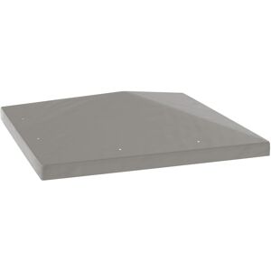 MHSTAR UK LTD Outsunny 3 x 3(m) Gazebo Canopy Replacement Cover, Garden Gazebo Roof Replacement with Drain Holes, UPF30+, TOP COVER ONLY, Grey