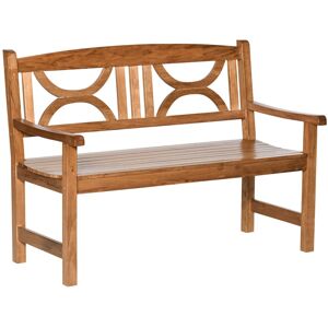 MHSTAR UK LTD Outsunny 2-Seater Chair, Wooden Garden Bench, Outdoor Patio Loveseat for Yard, Lawn, Porch, Natural