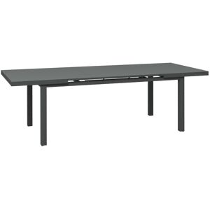 MHSTAR UK LTD Outsunny Extending Garden Table, Rectangle Outdoor Dining Table for 6-8, Aluminium Frame, for Lawn Balcony - Charcoal Grey