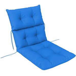 MHSTAR UK LTD Outsunny Tufted Adirondack Chair Cushion, Thick Garden Seat Cushion Pad with Backrest, Rocking Chair Cushion with Ties for Outdoor and Indoor Use, Blu