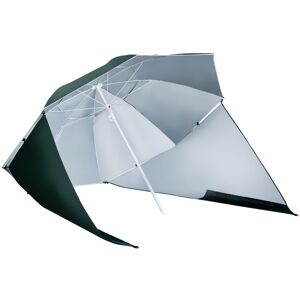 MHSTAR UK LTD Outsunny 2m UV Protection Fishing Beach Umbrella Brolly Shelter w/ Side Panel Tent Green