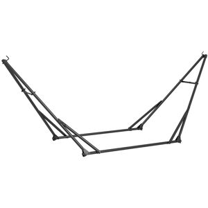 MHSTAR UK LTD Outsunny Foldable Hammock Stand, Portable Hammock with Metal Frame, 2 in 1 Hammock Net Stand, Hammock Chair Stand with Carry Bag, Load Capacity 120kg,