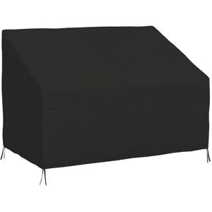 MHSTAR UK LTD Outsunny 600D Oxford Cloth Furniture Cover, 2 Seater Sofa Protector for Garden Patio, Outdoor, Waterproof, Black, 140L x 84W x 56/94H cm