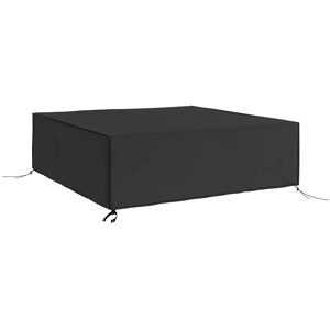 MHSTAR UK LTD Outsunny Large Patio Garden Furniture Set Cover 600D Oxford Square Waterproof, 230 x 230 x 70 cm, Black