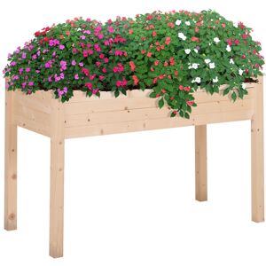 MHSTAR UK LTD Outsunny Raised Wood Garden Bed Planter Vegetables Grow Flower Herbs Box Kit