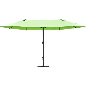 MHSTAR UK LTD Outsunny 4.6m Garden Parasol Double-Sided Sun Umbrella Patio Market Shelter Canopy Shade Outdoor with Cross Base – Green
