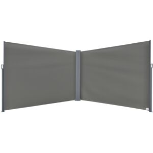 MHSTAR UK LTD Outsunny 6 x 2m Retractable Sun Side Awning Screen Fence Patio Garden Wall Balcony Screening Panel Outdoor Blind Privacy Divider – Grey