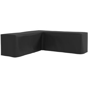 MHSTAR UK LTD Outsunny L-Shaped Garden Furniture Cover, 420D Oxford Fabric Rattan Corner Sofa Cover with PU Coating, Waterproof Anti-UV Dustproof Windproof, Black,