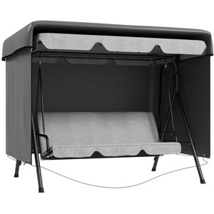 MHSTAR UK LTD Outsunny Patio Swing Chair Bench Cover Outdoor Garden Furniture Rain Protection Cover Protector Waterproof Anti-UV, 215L x 155W x 150Hcm, Dark Grey