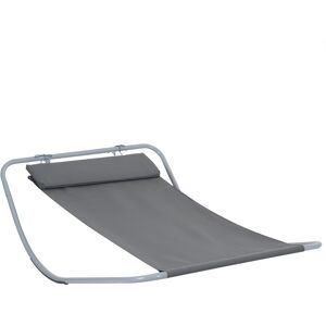 MHSTAR UK LTD Outsunny Rocking Swing Relaxing Day Bed Outdoor Single Sun Lounger Hammock - Grey