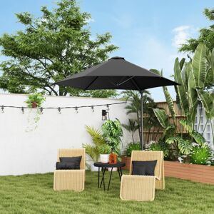 MHSTAR UK LTD Outsunny 2.5M Garden Cantilever Parasol, Offset Roma Patio Umbrella Hanging Sun Shade Canopy Shelter with 360° Rotation and Cross Base, Black