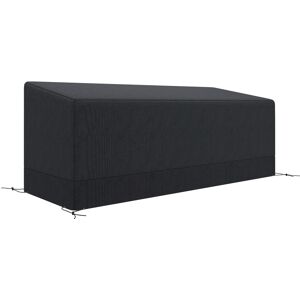 MHSTAR UK LTD Outsunny Rectangular Patio Furniture Cover for 3 Seater Sofa Bistro Set, Water UV Resistant Protection 600D Oxford Fabric Rattan Lounge Clean Cover, 1