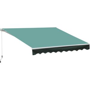 MHSTAR UK LTD Outsunny 3m x 2.5m Garden Patio Manual Awning Canopy Sun Shade Shelter with Winding Handle Retractable Green