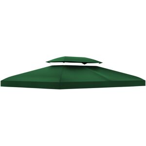 MHSTAR UK LTD Outsunny 3x4m Gazebo Canopy Replacement Cover, 2 Tier Top Roof UV Cover Garden Patio Outdoor Sun Awning Shelters, Green (TOP COVER ONLY)