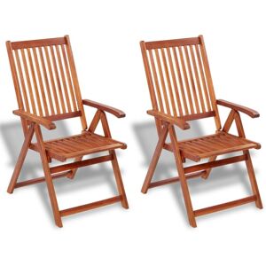 Wallplus Ltd Folding Garden Chairs 2 pcs Solid Acacia Wood Brown