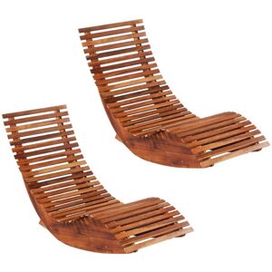 Wallplus Ltd Rocking Sun Loungers 2 pcs Acacia Wood