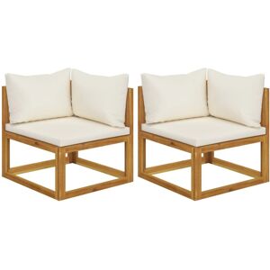 Wallplus Ltd Sectional Corner Sofas 2 pcs with Cushions Solid Wood Acacia
