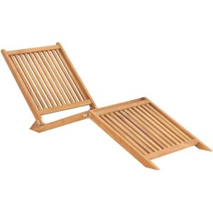 Wallplus Ltd Sun Lounger Solid Teak Wood