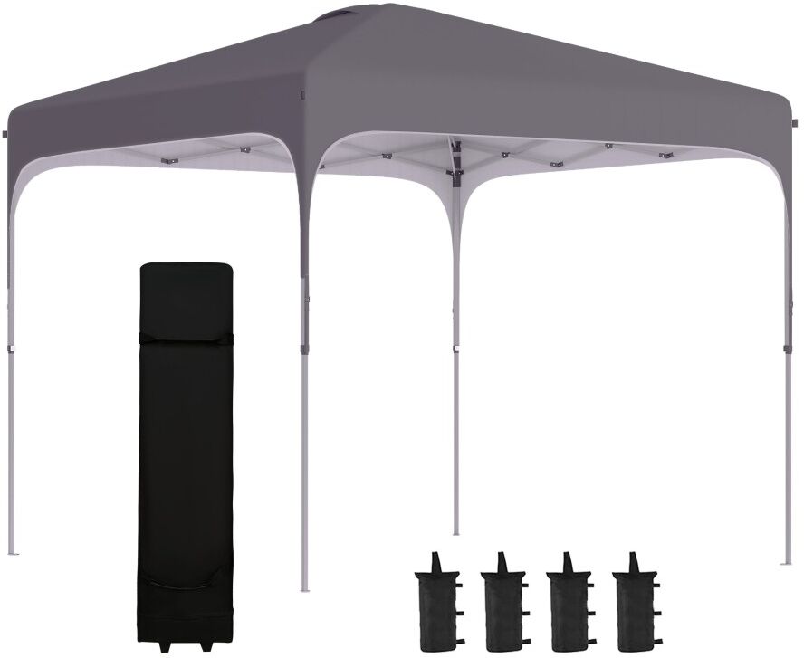 MHSTAR UK LTD Outsunny 3 x 3 (M) Pop Up Gazebo, Foldable Canopy Tent with Carry Bag with Wheels and 4 Leg Weight Bags, Height Adjustable, for Outdoor Garden Patio P