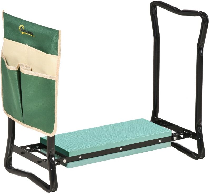 MHSTAR UK LTD Outsunny Garden Kneeler Foldable Seat Bench EVA Foam Pad with Tool Bag Pouch