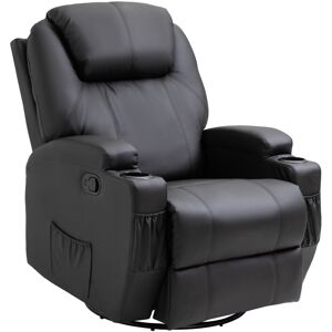 MHSTAR UK LTD HOMCOM 8-Point Massage Recliner Chair Sofa Rocking Swivel W/ Remote Control