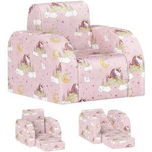 MHSTAR UK LTD AIYAPLAY Kids Armchair, 2 in 1 Foldable Toddler Chair, Soft Snuggle Sponge Filled Recliner, for Bedroom Playroom Living Room, for Boys & Girls 18 Mont