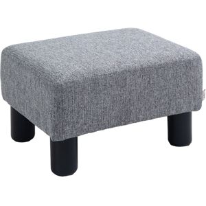 MHSTAR UK LTD HOMCOM Linen Fabric footstool footrest Small Seat Foot Rest Chair Ottoman Home Office with Legs 40 x 30 x 24cm Grey