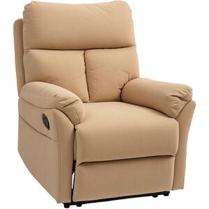 MHSTAR UK LTD HOMCOM Recliner Armchair with Thick Padded Spring Cushion, Microfibre Manual Reclining Chair with Adjustable Leg Rest for Living Room, Bedroom, Light